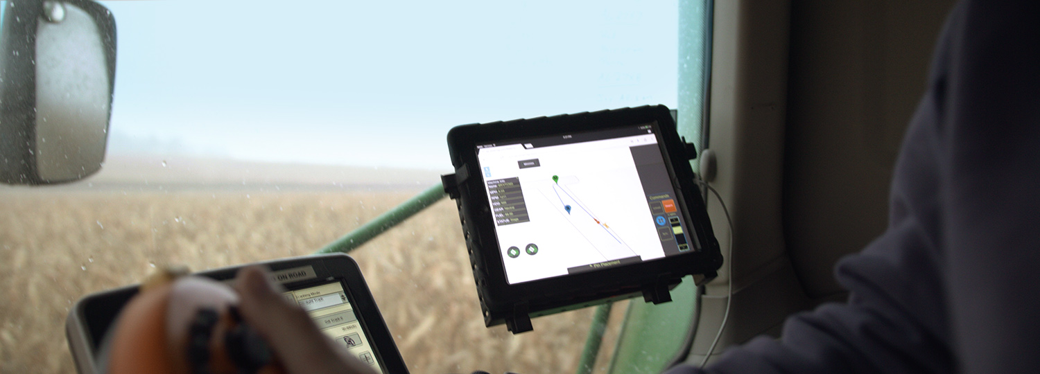 Working in farm field