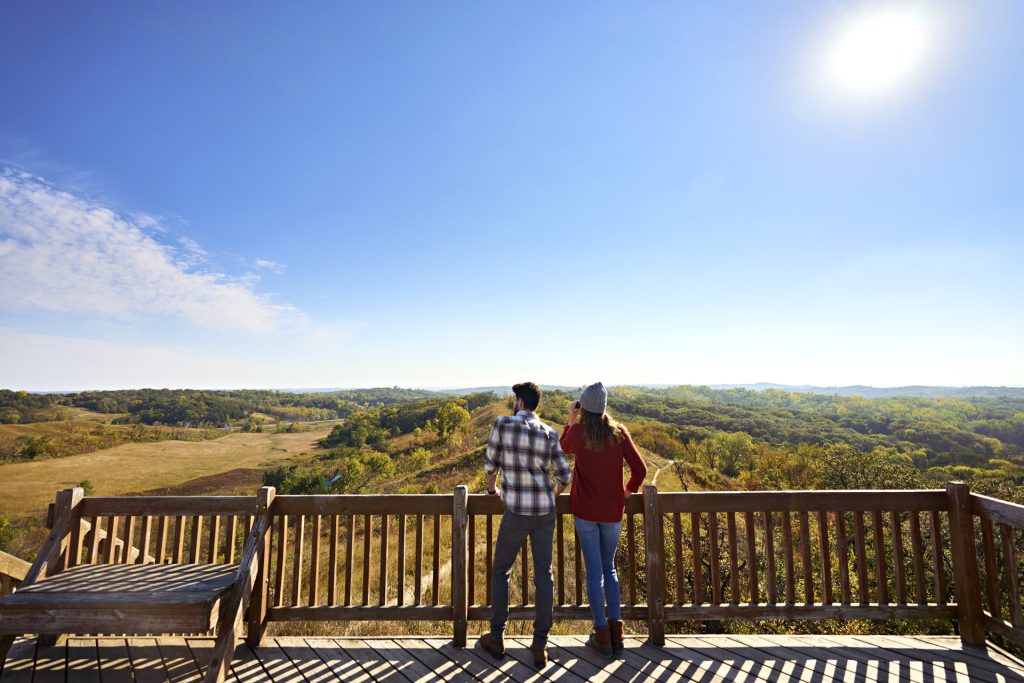 Couple overlooking the Loess Hills.