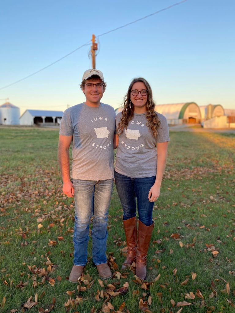 Benjamin and Bryanna Harner on their farm
