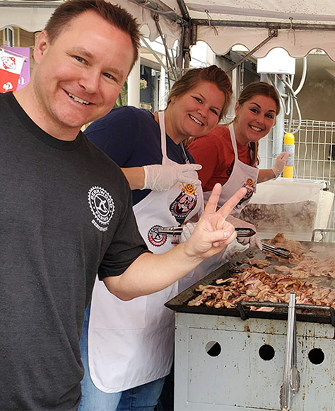 Berkwood Farms booth at Blue-Ribbon Bacon Festival in Kofu, Japan