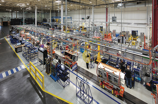 Overhead shot a whirlpool corporation assembly line